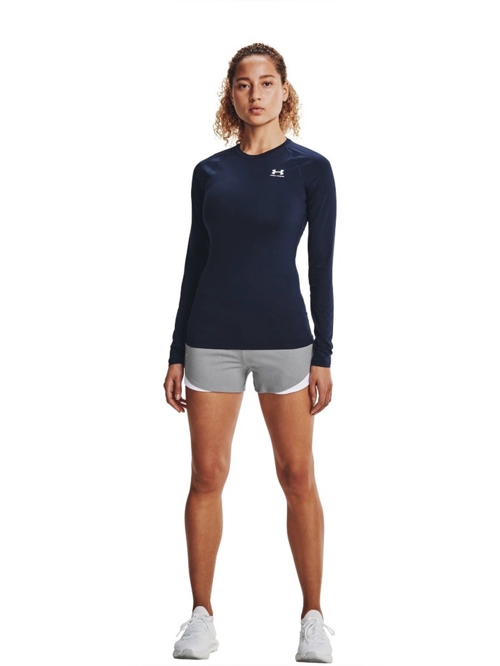 NEW Under Armour HeatGear OG Compression Women's Medium Navy Long Sleeve Shirt